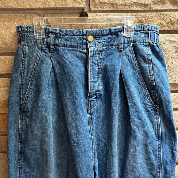 Free People We The Free Sawyer Wide Leg Barrel Jean Spruce Blue small - Picture 5 of 11
